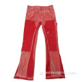 リサイクル可能な健康的なパッチ付き赤いビンテージジーンズ